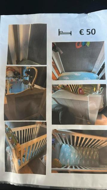 Lit bebe réglable en hauteur blanc/gris beschikbaar voor biedingen