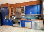 Moderne complete keuken blauw/inox, Huis en Inrichting, Ophalen, Gebruikt, Blauw, Enkelwandige keuken