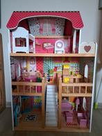 Houten poppenhuis, Kinderen en Baby's, Speelgoed | Poppenhuizen, Ophalen, Zo goed als nieuw, Poppenhuis