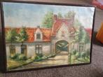 Schilderij v. e. zicht v.begijnhoven Brugge West-Vlaanderen, Antiek en Kunst, Ophalen of Verzenden