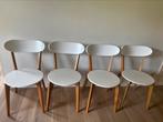 4 moderne witte stoelen van hout, Huis en Inrichting, Stoelen, Vier, Gebruikt, Wit, Hout