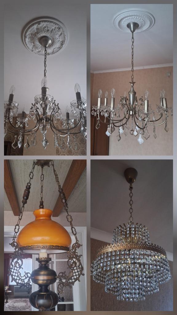 4x grote oude hanglampen in zeer goede staat, Antiek en Kunst, Antiek | Verlichting, Ophalen