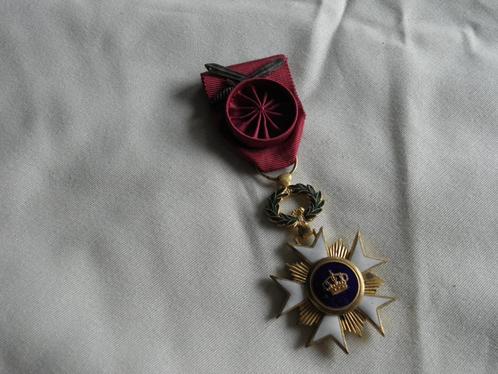 Ridder in de Kroonorde met rozet en gekruiste zwaarden, Verzamelen, Militaria | Algemeen, Landmacht, Lintje, Medaille of Wings