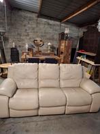Lederen salon 1 drie en 1x 1 zit met relax, kwaliteit leder, Huis en Inrichting, Ophalen, Zo goed als nieuw