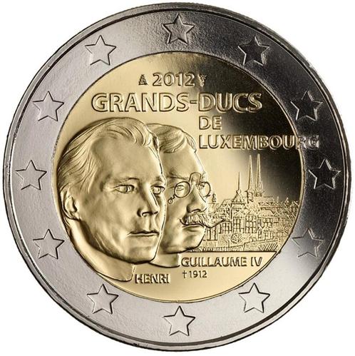 2 euro Luxemburg 2012 - Guillaume IV  (UNC), Postzegels en Munten, Munten | Europa | Euromunten, Losse munt, 2 euro, Luxemburg