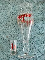 Hopus bierglas + restgist glaasje, Ophalen, Zo goed als nieuw, Bierglas