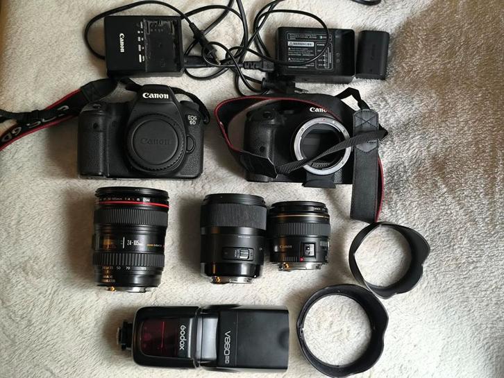 Complete Canon-set, fototoestel, Audio, Tv en Foto, Fotocamera's Analoog, Gebruikt, Canon, Ophalen of Verzenden
