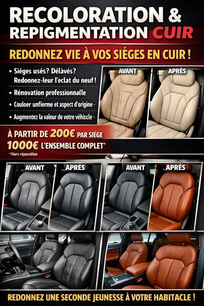 RECOLORATION REPIGMENTATION CUIR AUTO MOTO BATEAU AVION, Autos : Divers, Autos divers Autre, Enlèvement