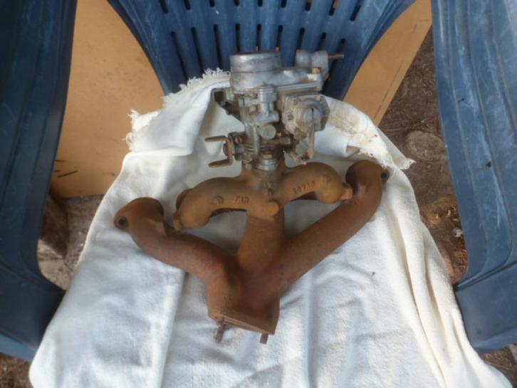 SIMCA Aronde en Ariane: Inlaat-/uitlaatpijp + carburateur, Auto-onderdelen, Brandstofsystemen, Gebruikt, Verzenden