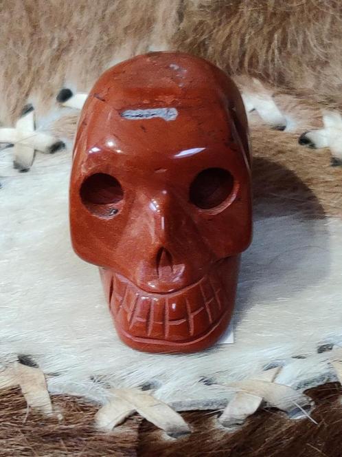 Crâne de Jaspe Rouge 86gr, Collections, Minéraux & Fossiles, Enlèvement ou Envoi