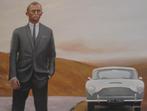 olieschilderij Daniel Craig (James Bond - Aston Martin), Nieuw, Ophalen of Verzenden, Schilderij, 75 tot 100 cm