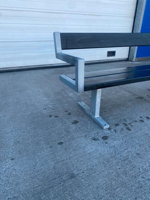 Stalen zitbank met leuning en gecoat houten zitting, Tuin en Terras, Tuinbanken, Zo goed als nieuw, Metaal, Ophalen