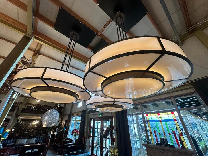 Lampes Art Déco de Sir Edwin Lutyens., Maison & Meubles, Lampes | Suspensions, Utilisé, 75 cm ou plus, Synthétique, Métal, Enlèvement