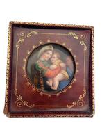 19e eeuws porseleinen bord Madonna en Kind antieke lijst, Antiek en Kunst, Ophalen of Verzenden