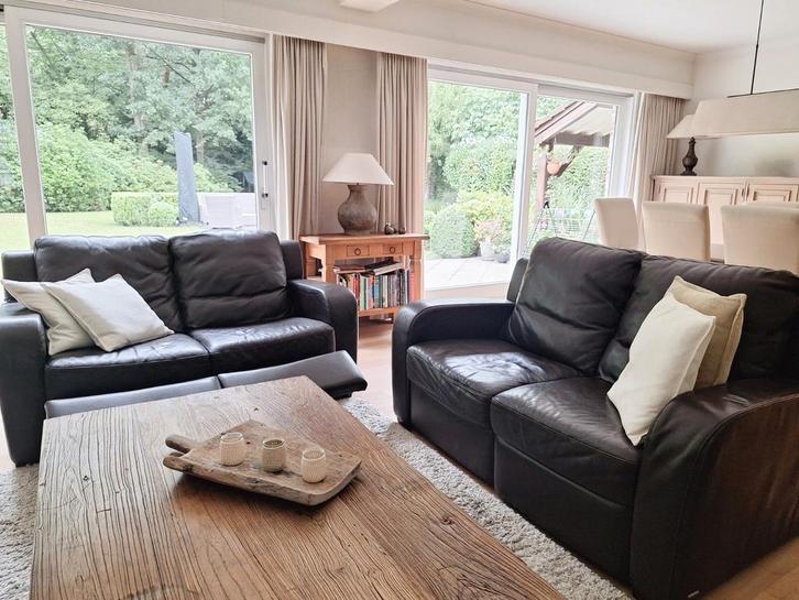 2 lederen relaxzetels, merk Natuzzi, Huis en Inrichting, Zetels | Zetels, Zo goed als nieuw, Rechte bank, Tweepersoons, Leer, Ophalen