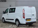 Ford Transit Custom 105pk Dubbel Cabine Euro6 Trekhaak Cruis, Auto's, Bestelwagens en Lichte vracht, Euro 6, 4 cilinders, Wit