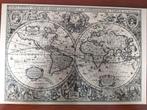 Vintage wereldkaart op metalen plaat - "Nova Totius...", Ophalen of Verzenden, Zo goed als nieuw