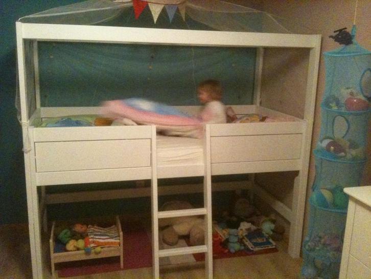 LIFETIME minihoogslaper met trap, kan tot 1 persoonsbed, Kinderen en Baby's, Kinderkamer | Bedden, Zo goed als nieuw, 180 cm of meer