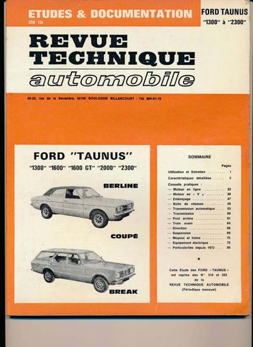 Revue Technique Ford Taunus 1300 à 2300 disponible aux enchères