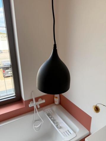 Design hang lamp zwart / bronze binnenkant, Enlèvement, Comme neuf