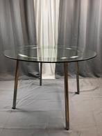 Vintage eettafel, Huis en Inrichting, Tafels | Eettafels, Ophalen, Gebruikt, Glas