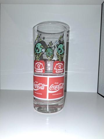 Vintage Quick x Coca-Cola glas jaren 90 promo-design beschikbaar voor biedingen