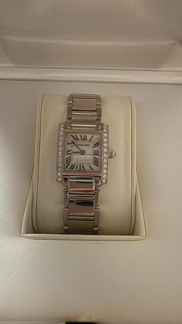 Cartier Tank Française — Or blanc 18 carats avec diamants, Enlèvement, Comme neuf