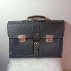 zwartlederen boekentas, Gebruikt, Minder dan 30 cm, Zwart, Aktetas of Boekentas