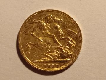 1890 Gold Sovereign Coin Queen Victoria Jubilee Head beschikbaar voor biedingen