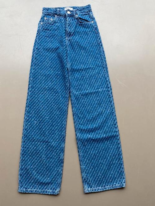 Broek jeans blauw streep wide leg Pull&Bear 164 (32), Kinderen en Baby's, Kinderkleding | Maat 164, Zo goed als nieuw, Meisje
