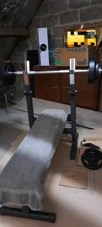Banc de musculation avec barre plus disque 37kg a saisir ️↙️, Ophalen, Zo goed als nieuw, Armen, Oprekstang