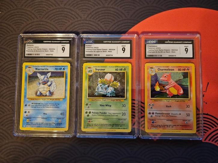 Pokemon Ivysaur, Wartortle & Charmeleon CGC, Hobby en Vrije tijd, Verzamelkaartspellen | Pokémon, Nieuw, Losse kaart, Foil, Ophalen of Verzenden