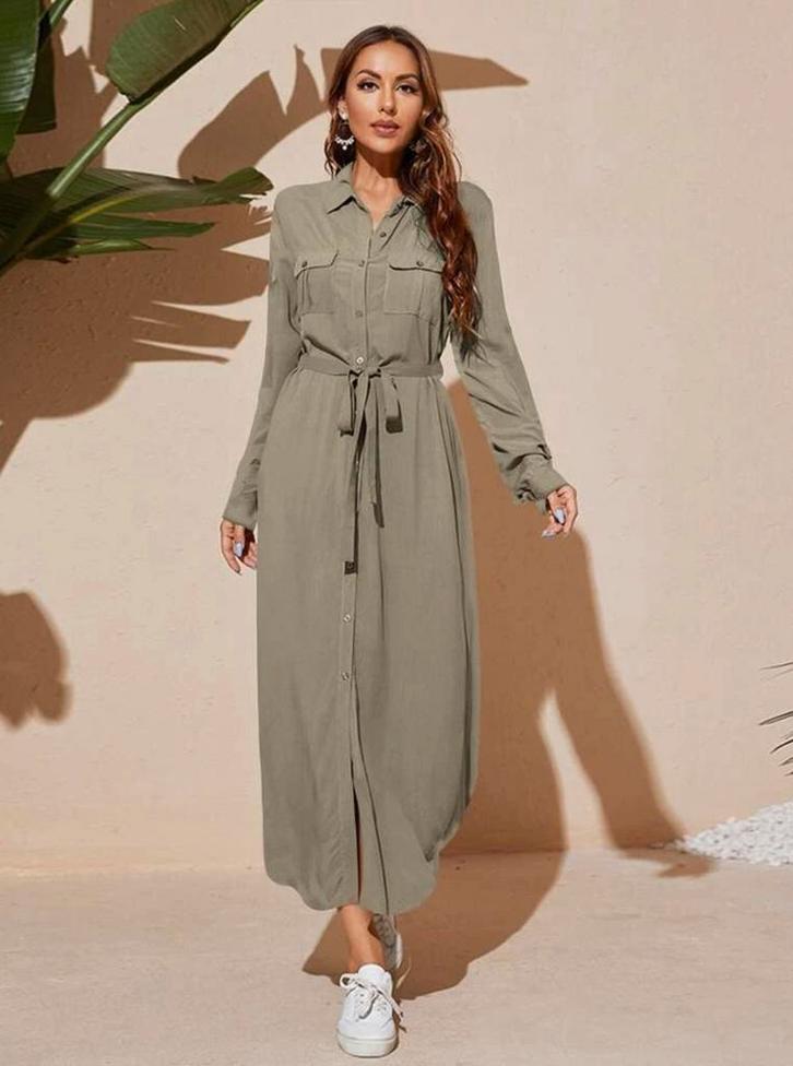 Jurk maat L, Kleding | Dames, Jurken, Nieuw, Maat 42/44 (L), Groen, Ophalen of Verzenden