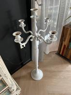 Mooie, hoge witte brocante kandelaar. 103 cm hoog, Ophalen, Wit, Kandelaar