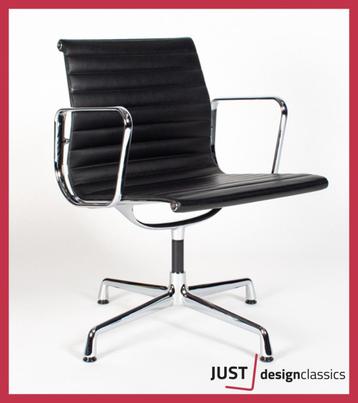 Vitra ea108 Zwart Leder Chroom Nieuw (voorraad:3), Enlèvement ou Envoi, Comme neuf, Noir