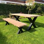 Tuintafels - Douglashout - Stalen Poten, Tuin en Terras, Ophalen of Verzenden, Nieuw, Rechthoekig, Hout