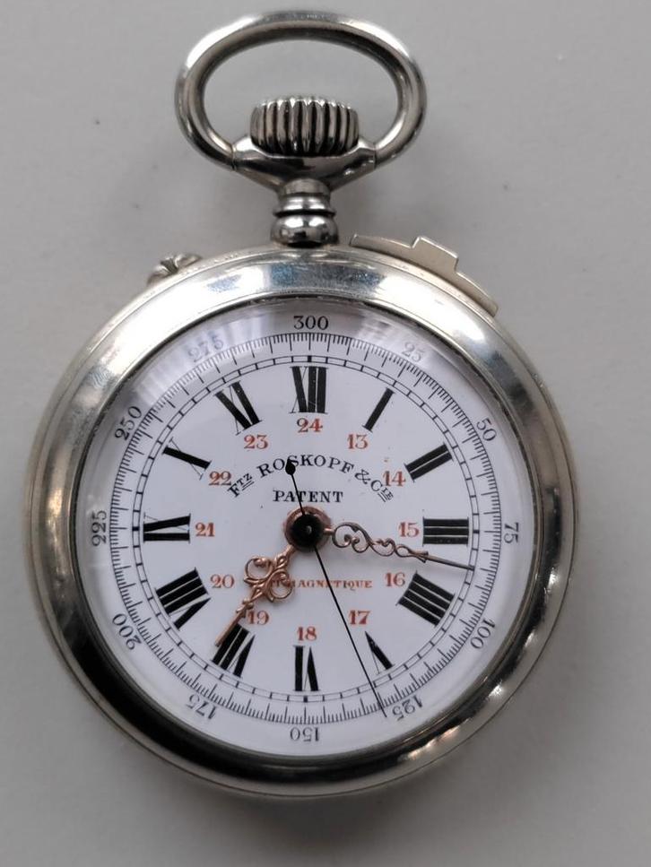 Zakhorloge Roskopf  ( chronograaf ) ., Handtassen en Accessoires, Horloges | Antiek, Zakhorloge, Ophalen of Verzenden