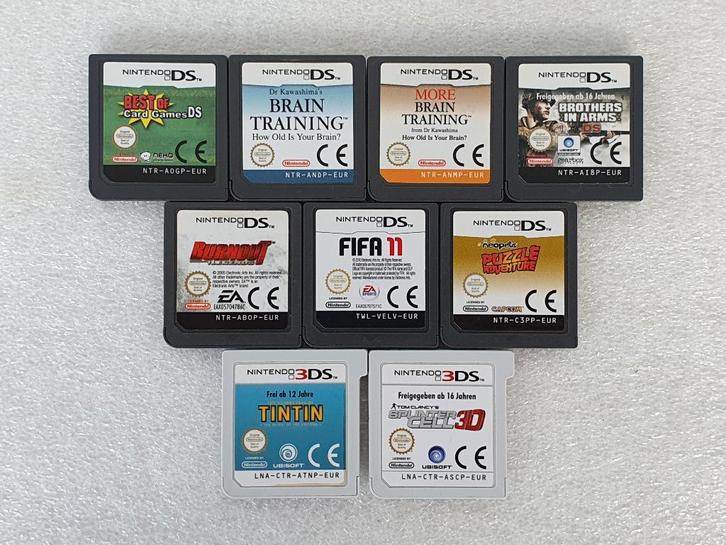 Lot van 7 Nintendo DS en 2 Nintendo 3DS cartridges, Games en Spelcomputers, Games | Nintendo DS, Gebruikt, Ophalen of Verzenden