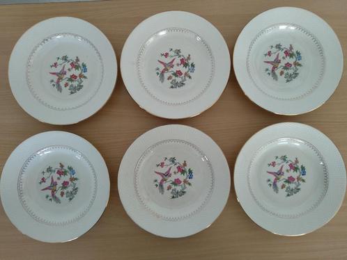 6 Sierborden met bloemen en paradijsvogel voor 1€, Antiek en Kunst, Antiek | Wandborden en Tegels, Ophalen