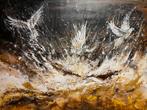 Expressief schilderij duiven Mk Art, Ophalen