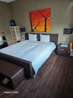 bed, boxspring, matras, 2 nachtkastjes, 2 nachtlampjes, Huis en Inrichting, Slaapkamer | Bedden, Ophalen, Zo goed als nieuw