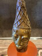 Bronzen Hoofd van de koningin van het koninkrijk Ifé, Antiek en Kunst, Ophalen of Verzenden, Brons