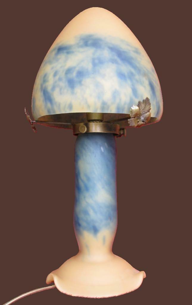 Vintage pate de verre paddenstoel lamp, Antiek en Kunst, Antiek | Verlichting, Ophalen