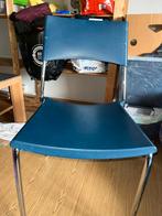 2 blauwe keukenstoelen, Huis en Inrichting, Ophalen, Gebruikt