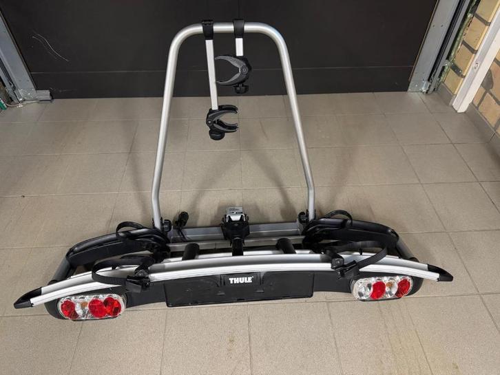 Thule Euroclassic G5 908 + adapter 9281 (2/3 fietsdrager), Auto diversen, Fietsendragers, Gebruikt, Trekhaakdrager, 3 fietsen of meer