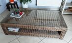 Salontafel in riet, Huis en Inrichting, Tafels | Salontafels, Ophalen, Gebruikt, 100 tot 150 cm, Glas