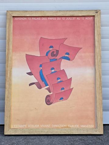 Lithographie avignon 73  de jean michel folon  beschikbaar voor biedingen