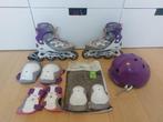 Verstelbare rolschaatsen (maat 35 - 38) + bescherming set, Kinderen, Ophalen of Verzenden, Verstelbaar, Gebruikt