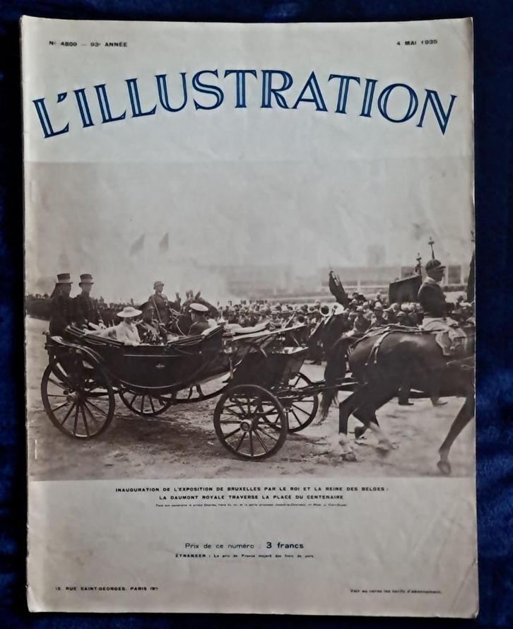 Inhuldiging van de Brusselse tentoonstelling in 1935, Verzamelen, Tijdschriften, Kranten en Knipsels, Ophalen of Verzenden