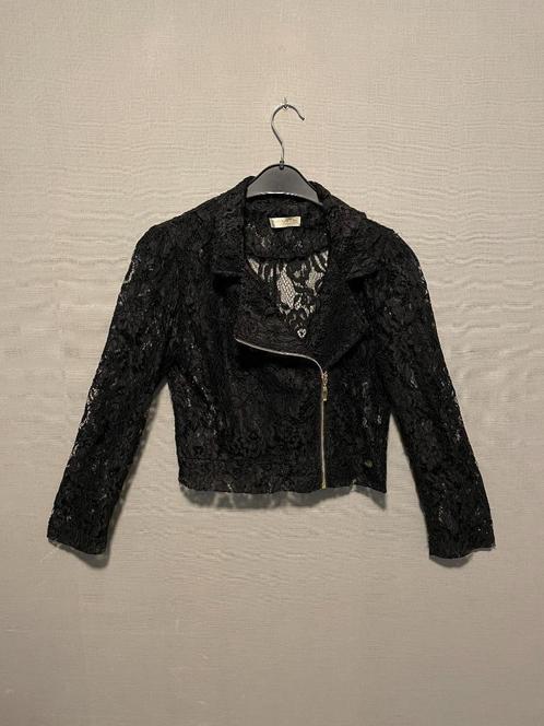 Zwarte vest met doorzichtig bloemenmotief Mivite Italia (M), Kleding | Dames, Truien en Vesten, Zo goed als nieuw, Maat 38/40 (M)